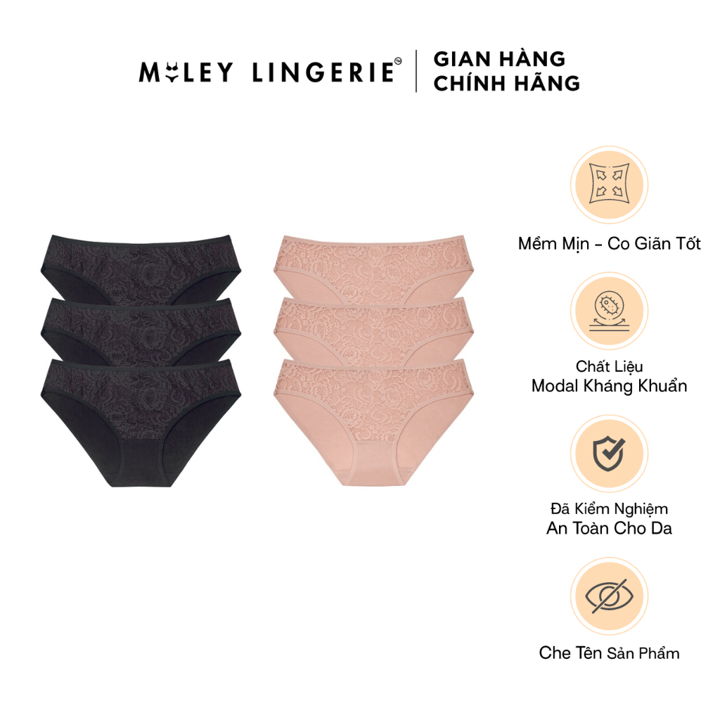 Combo 6 Quần Lót Nữ Modal Phối Ren Comfort Miley Lingerie Màu Da FCM04