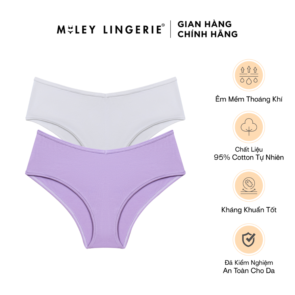 Set 2 Quần Lót Lưng Xéo Cotton Thiên Nhiên Kháng Khuẩn Being Me Miley Lingerie