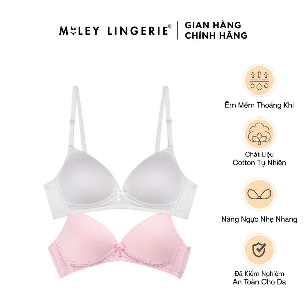 Set 2 Áo Ngực Cotton Không Gọng Free Bra Miley Lingerie BRW02015-12015