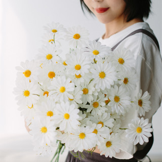 Hoa Giả ❤️ Hoa Cúc Hoạ Mi Giả ❤️ Giống Thật - 1 Cành 5 Bông Hoa Cúc Họa Mi Hà Lan Siêu Đẹp