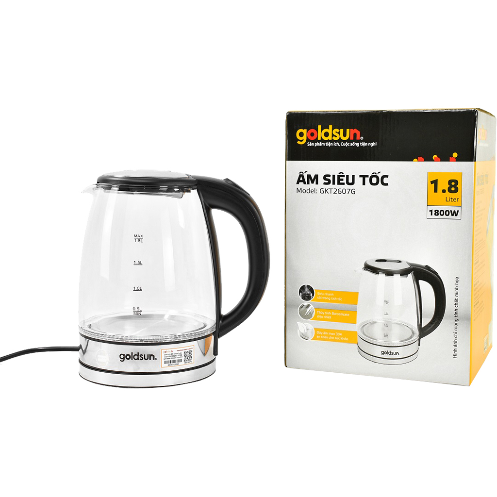 Bình đun siêu tốc Goldsun 1.8 lít GKT2607G