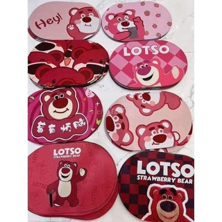 Thảm lau chân, thảm chùi chân nhà bếp GẤU DÂU LOTSO HÌNH OVAL đế cao su chống trơn trượt