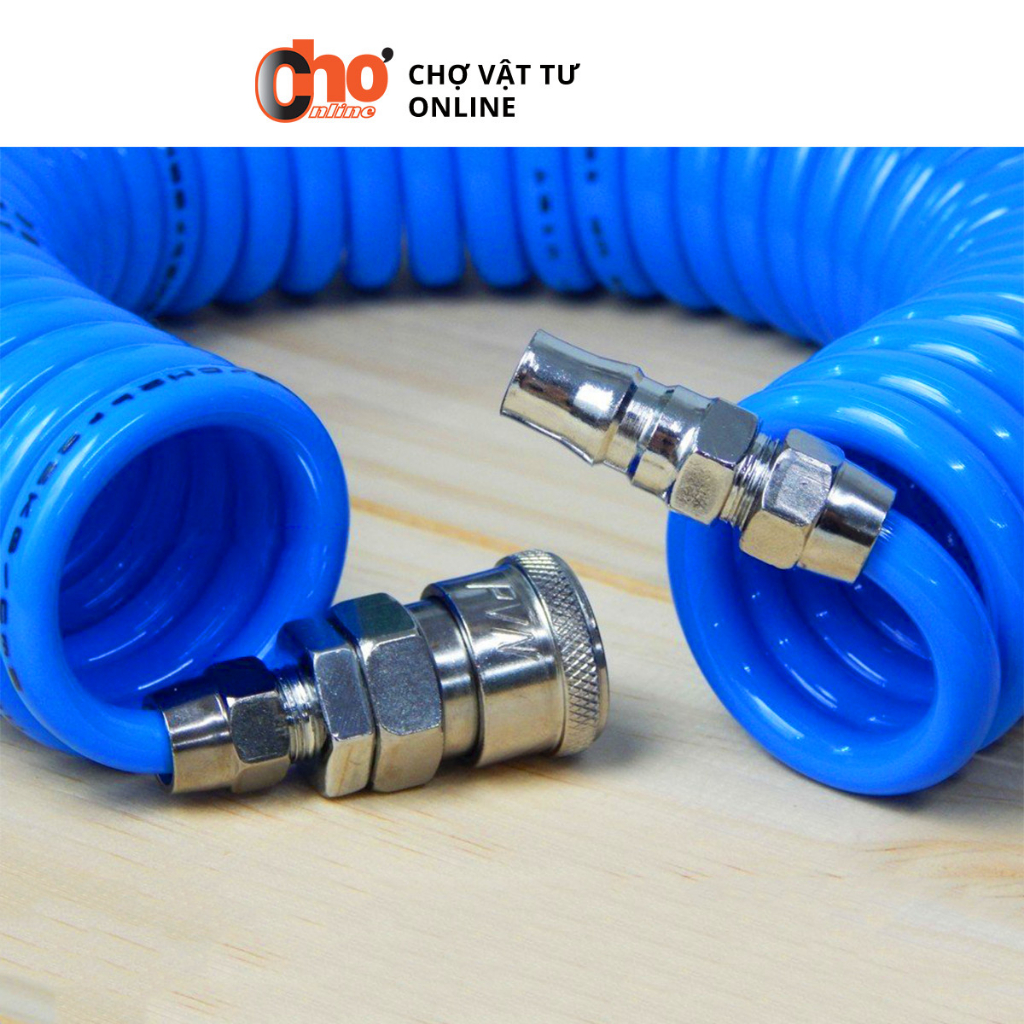 Dây hơi xoắn 8mm  6m, 9m, 12m,15m chịu áp lên đến 45kgf/cm2 - Ống hơi xoắn Việt Nam