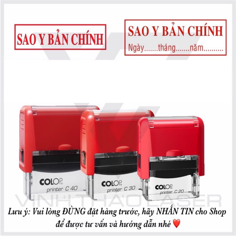 Con dấu mộc " SAO Y BẢN CHÍNH" hiệu COLOP