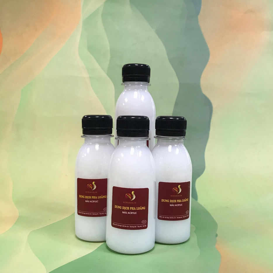 Keo phủ bóng gốc nước Varnish HUNGACOLOR chai 100ml bảo vệ và làm bóng màu acrylic, màu tô tượng thạch cao