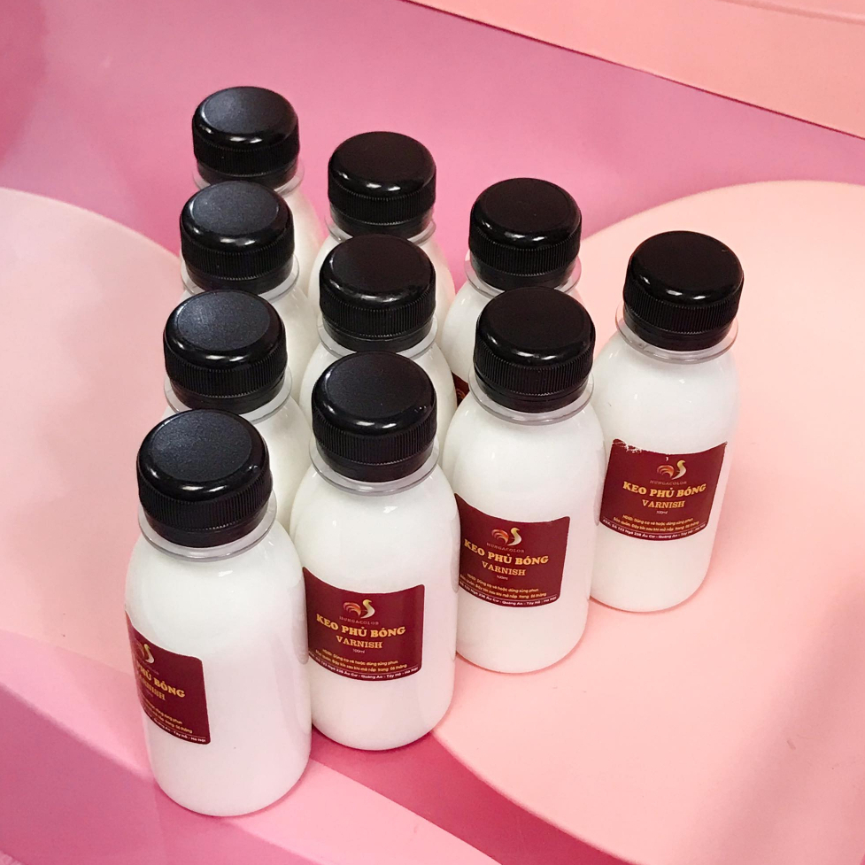 Keo phủ bóng gốc nước Varnish HUNGACOLOR chai 100ml bảo vệ và làm bóng màu acrylic, màu tô tượng thạch cao