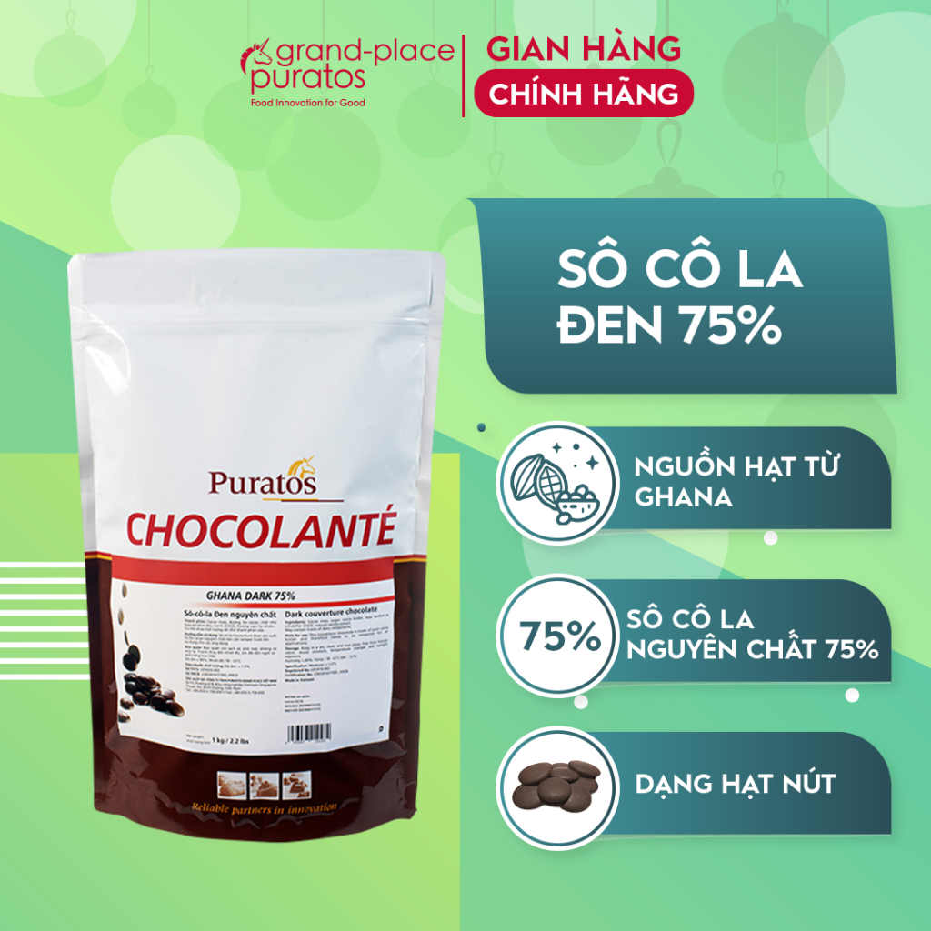 Socola Nguyên Chất Đen 75% Puratos Grand-Place VN-1kg