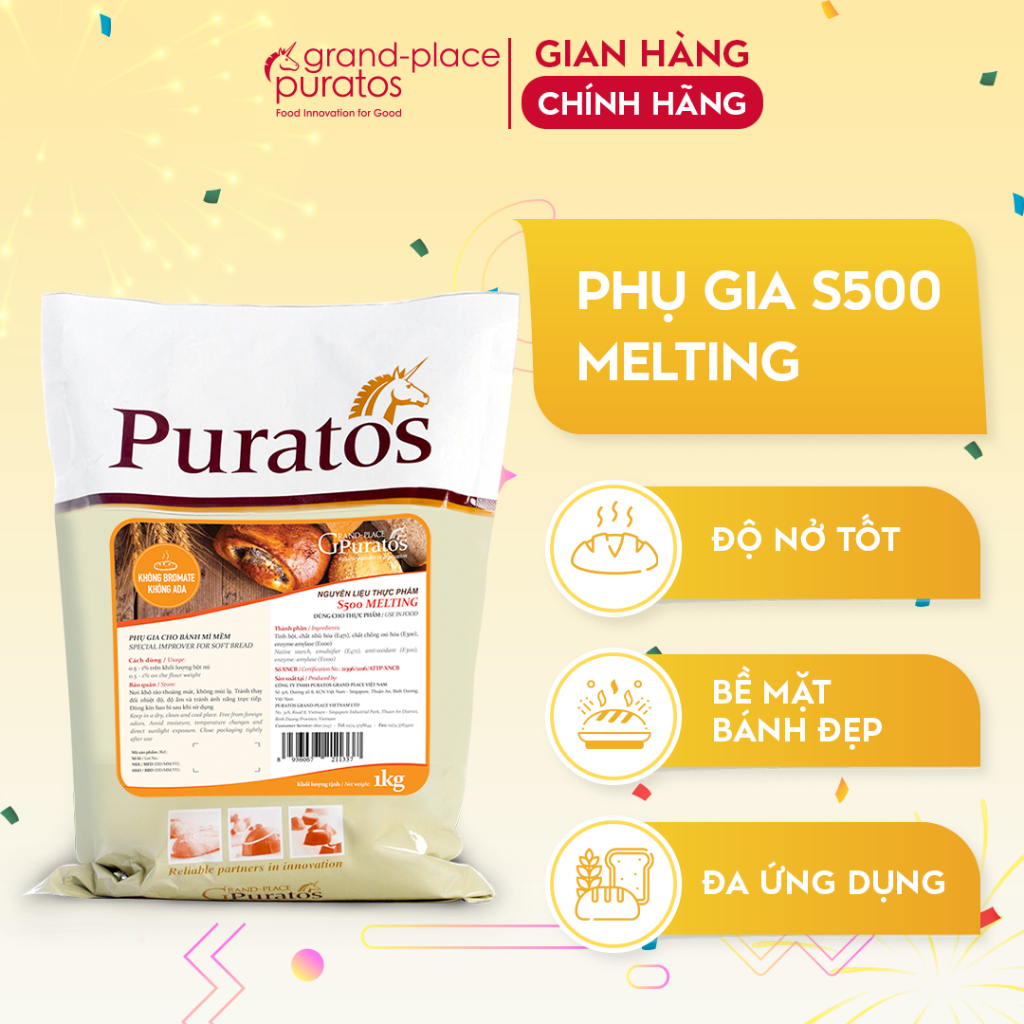 Phụ Gia Bánh Mì Mềm S500 Melting Puratos Grand-Place VN -1 Kg-4116081