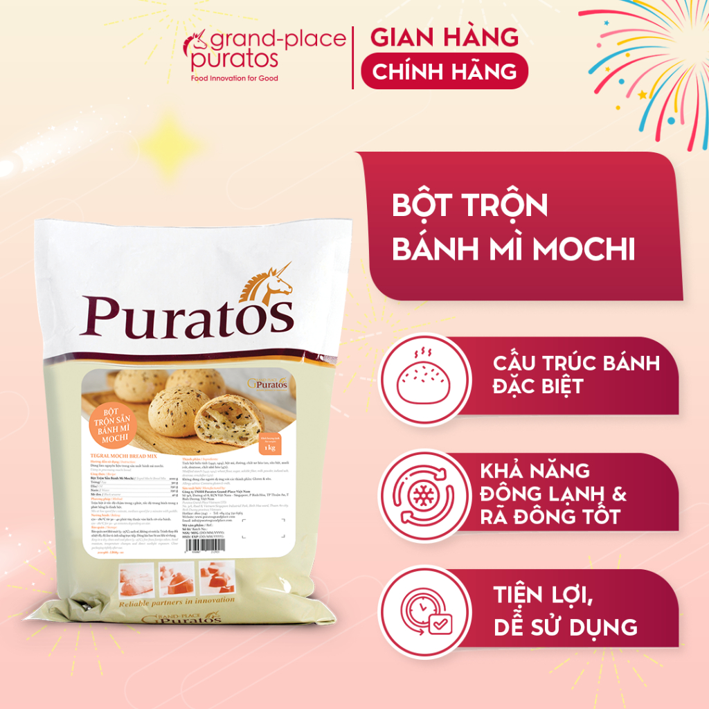 Bột Trộn Sẵn Bánh Mì Mochi Puratos Grand-Place VN-1 Kg-4017985