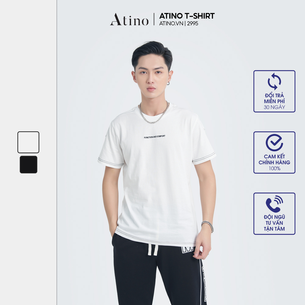 Áo Phông Nam Cộc Tay Cổ Tròn ROMD ATINO chất liệu 100% Cotton thoáng mát form Regular AP2.2995