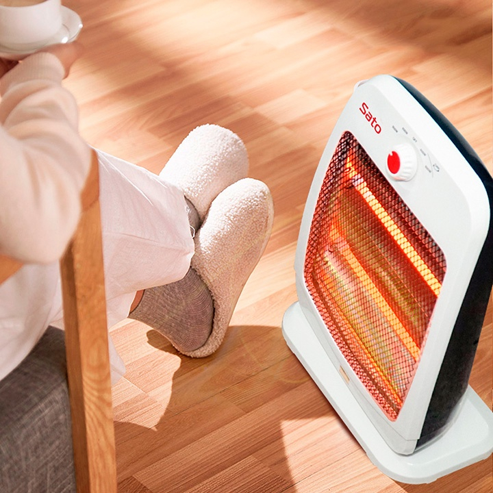 Quạt sưởi 2 bóng tối đa 800W SEKA/SATO ST-QS2B, đèn sưởi ấm mùa đông đa năng