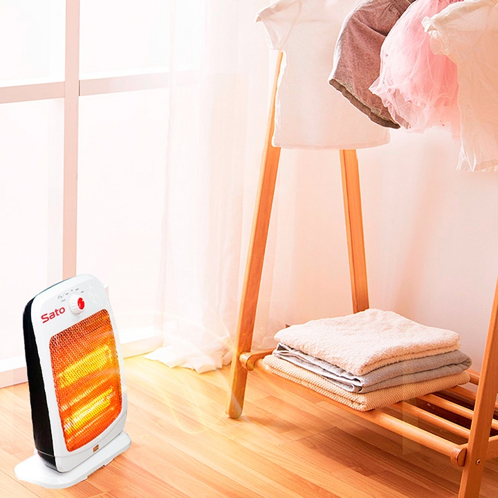 Quạt sưởi 2 bóng tối đa 800W SEKA/SATO ST-QS2B, đèn sưởi ấm mùa đông đa năng