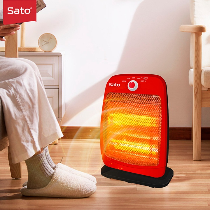 Quạt sưởi 2 bóng tối đa 800W SEKA/SATO ST-QS2B, đèn sưởi ấm mùa đông đa năng
