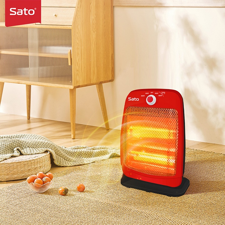 Quạt sưởi 2 bóng tối đa 800W SEKA/SATO ST-QS2B, đèn sưởi ấm mùa đông đa năng