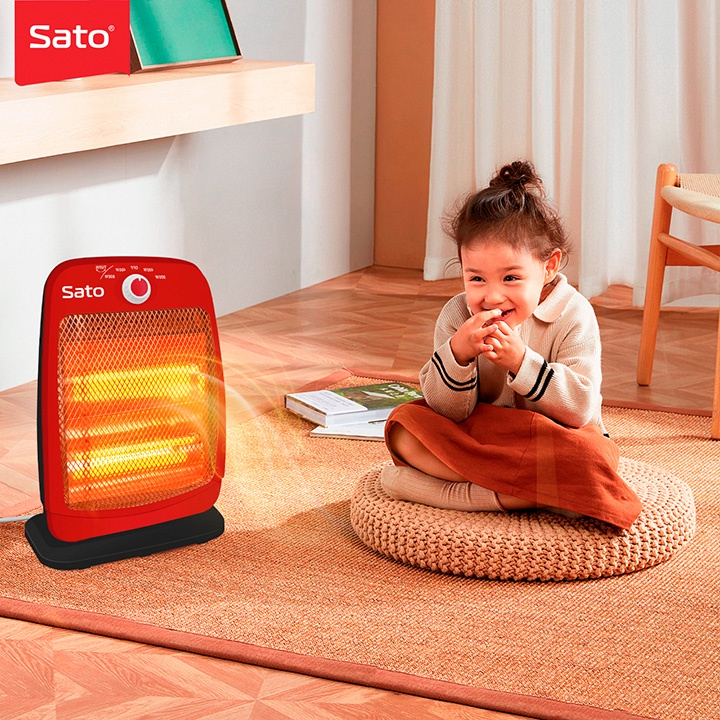 Quạt sưởi 2 bóng tối đa 800W SEKA/SATO ST-QS2B, đèn sưởi ấm mùa đông đa năng