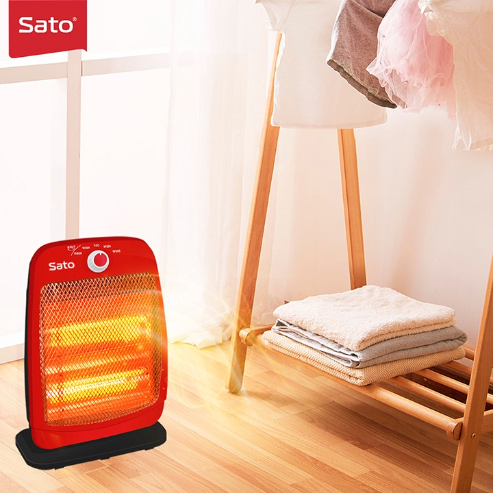 Quạt sưởi 2 bóng tối đa 800W SEKA/SATO ST-QS2B, đèn sưởi ấm mùa đông đa năng