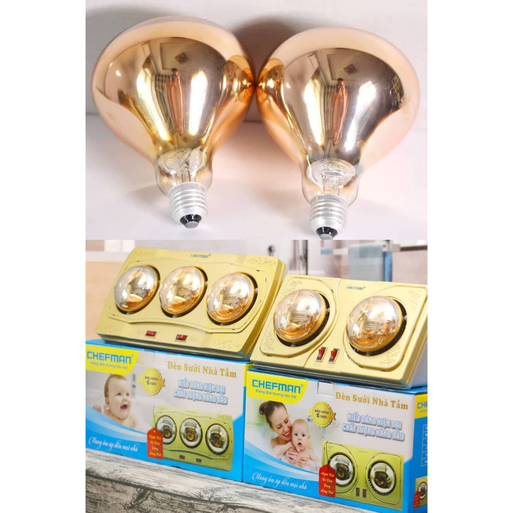 Đèn sưởi nhà tắm chefman CM – 662B 2 bóng, 3 bóng 825W, máy sưởi