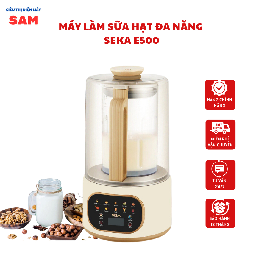 Máy làm sữa hạt đa năng SEKA E500 đa chức năng, máy xay sữa đậu nành chính hãng