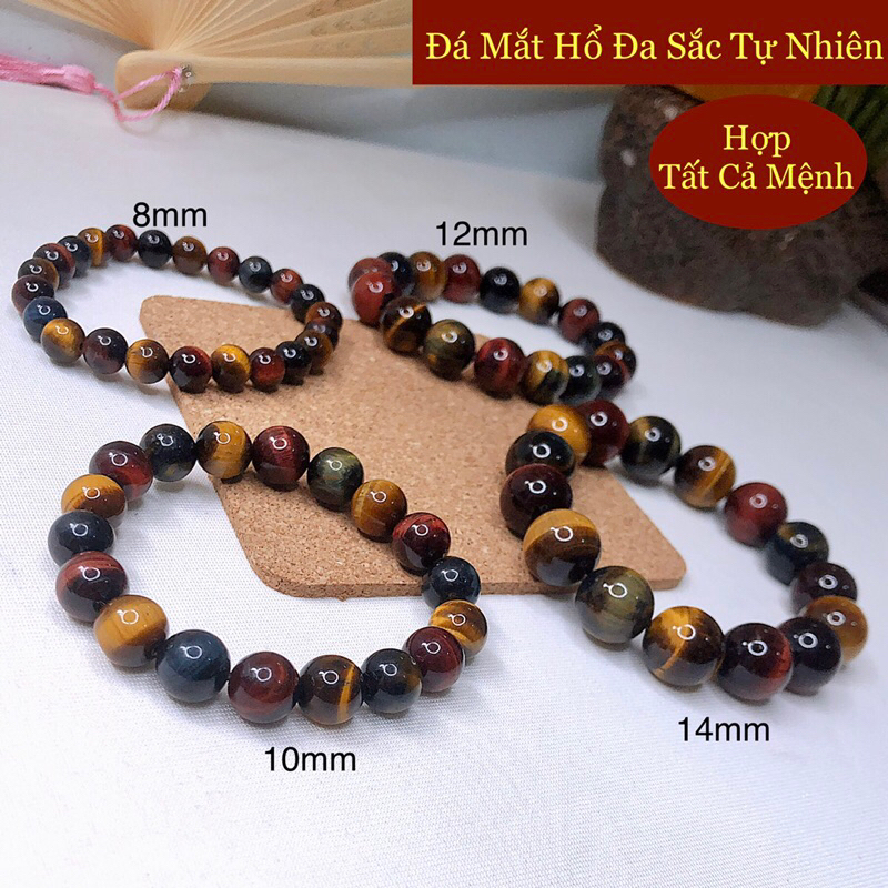 GIÁ SỈ - Đá mắt hổ đa sắc tự nhiên, vòng tay đá phong thuỷ hợp tất cả các mệnh