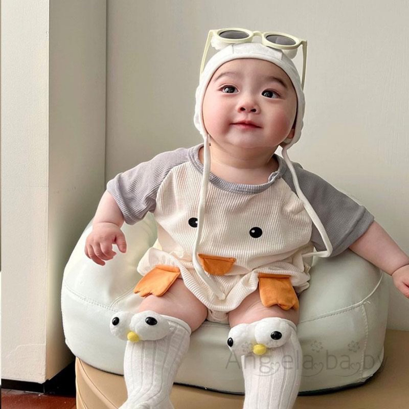 Body cho Bé trai, bé gái hoạ tiết vịt con siêu đáng yêu chất tăm mềm mịn 5-15kg