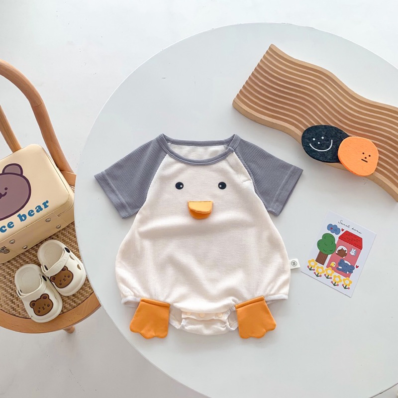 Body cho Bé trai, bé gái hoạ tiết vịt con siêu đáng yêu chất tăm mềm mịn 5-15kg