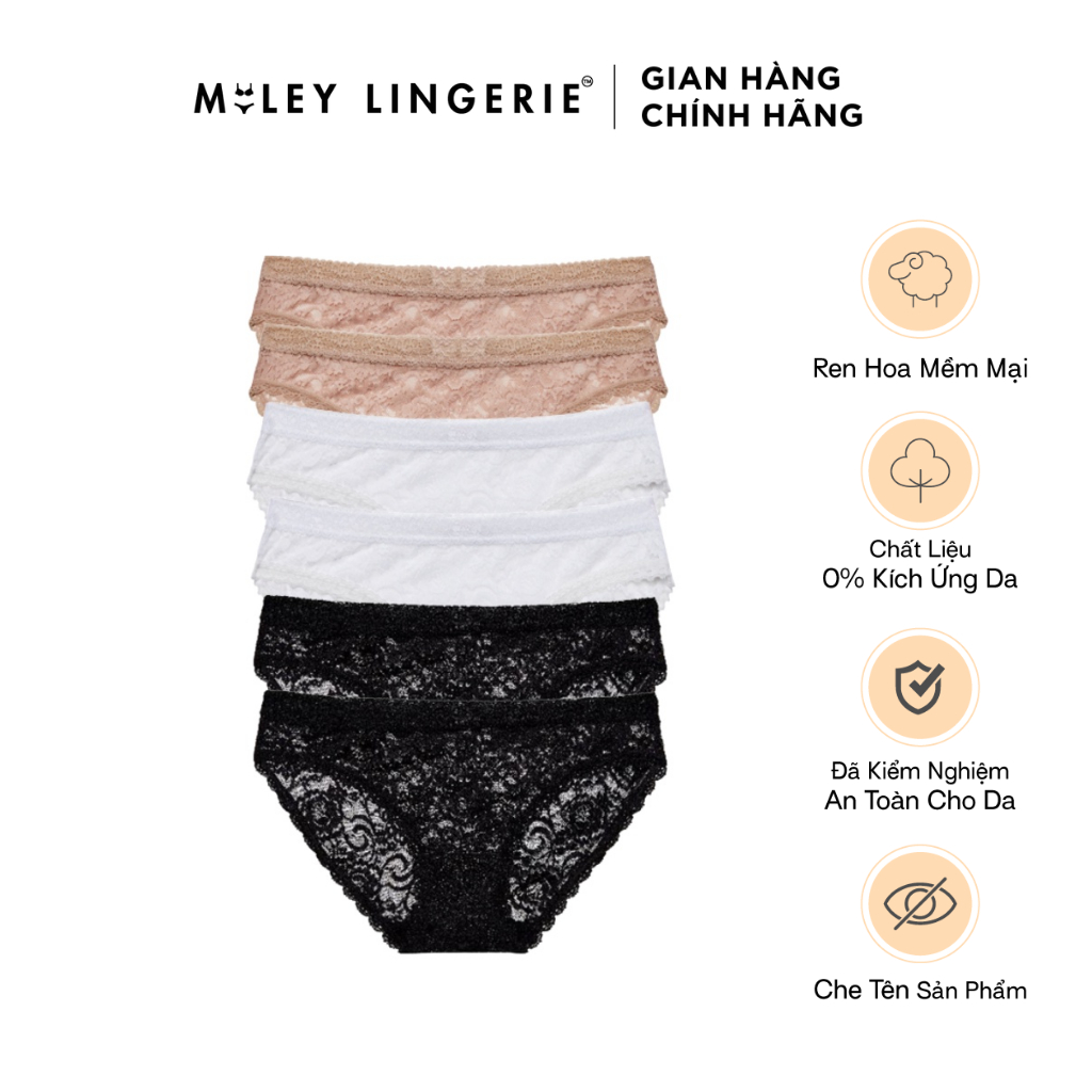 Combo 6 Quần Lót Nữ Ren Hoa Sexy Miley Lingerie FLS_03 (Giao màu ngẫu nhiên)