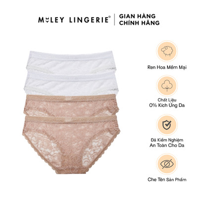Combo 4 Quần Lót Nữ Ren Hoa Miley Lingerie Thoáng Khí Mềm Mịn FLS_03