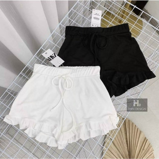 Quần short đùi thun gân phối bèo, Quần đùi mặc nhà nữ,Quần đùi short nữ
