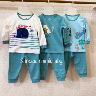 Bộ dài tay raglan bé trai Lullaby cotton dày NH232V