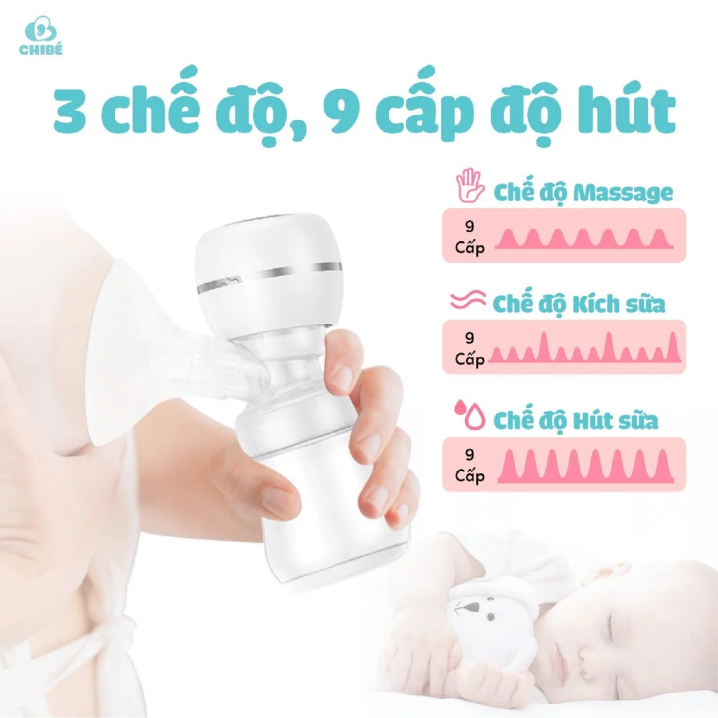MÁY HÚT SỮA ĐƠN KHÔNG DÂY CHIBÉ MOMI 3 - CB025 - TẶNG KÈM ÁO HÚT SỮA - BẢO HÀNH 18 THÁNG