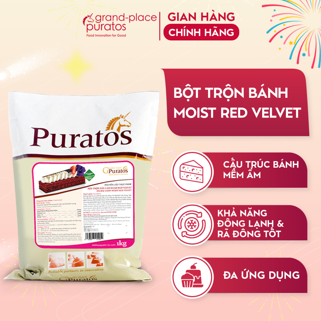 Bột Trộn Sẵn Làm Bánh Red Velvet Puratos Grand-Place VN -1kg