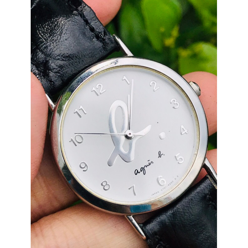 Đồng hồ nam si nhật aguis h mặt 33mm dây da số học trò