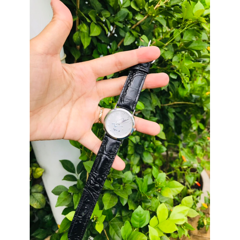 Đồng hồ nam si nhật aguis h mặt 33mm dây da số học trò