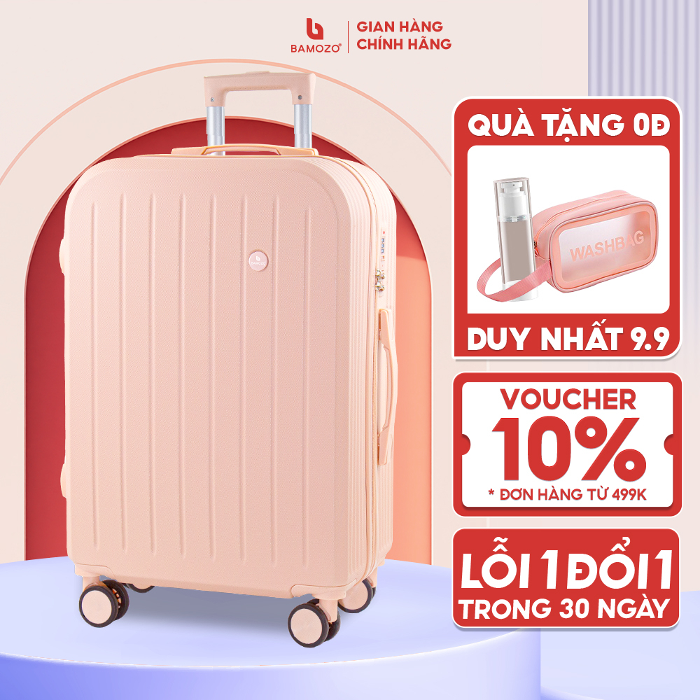 Vali Du Lịch Bamozo 8812 Thời Trang Size 20/24inch, Vali kéo Nhựa ABS Cao Cấp Bảo Hành 5 Năm - Lỗi 1 Đổi 1 Trong 30 Ngày
