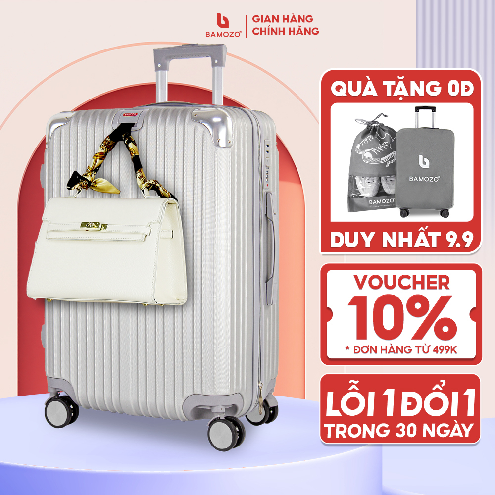 Vali du lịch Bamozo 8809 Size 20/24inch Nhựa ABS + PC Cao Cấp Chịu Lực 120KG Bảo Hành 5 Năm - LỖI 1 ĐỔI 1 TRONG 30 NGÀY