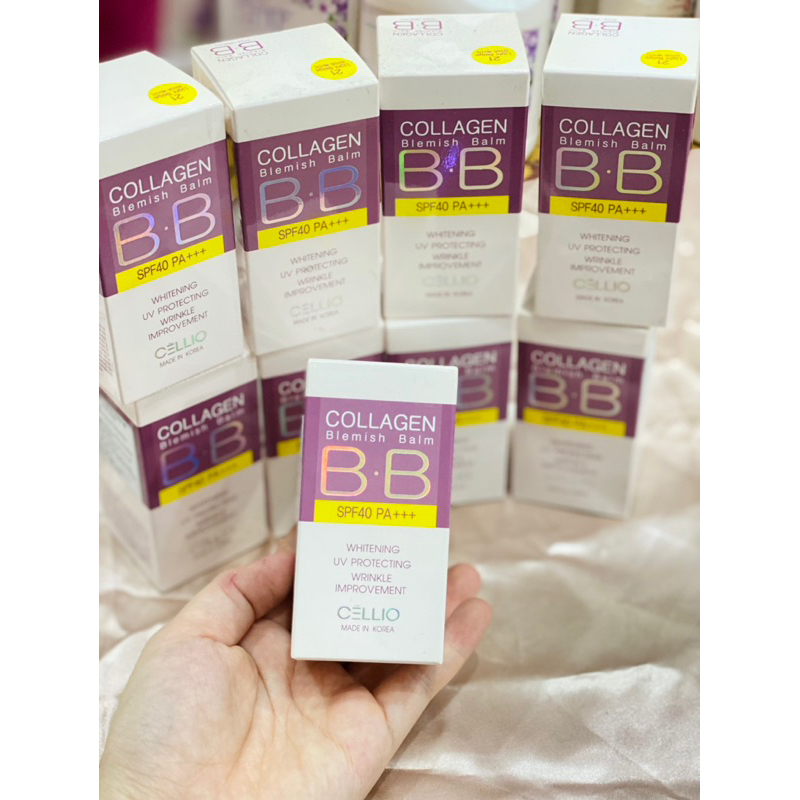Kem nền trang điểm chống nắng BB Cream Collagen Cellio SPF 40 PA++ Hàn Quốc giúp da trắng sáng chống lão hóa 7960334