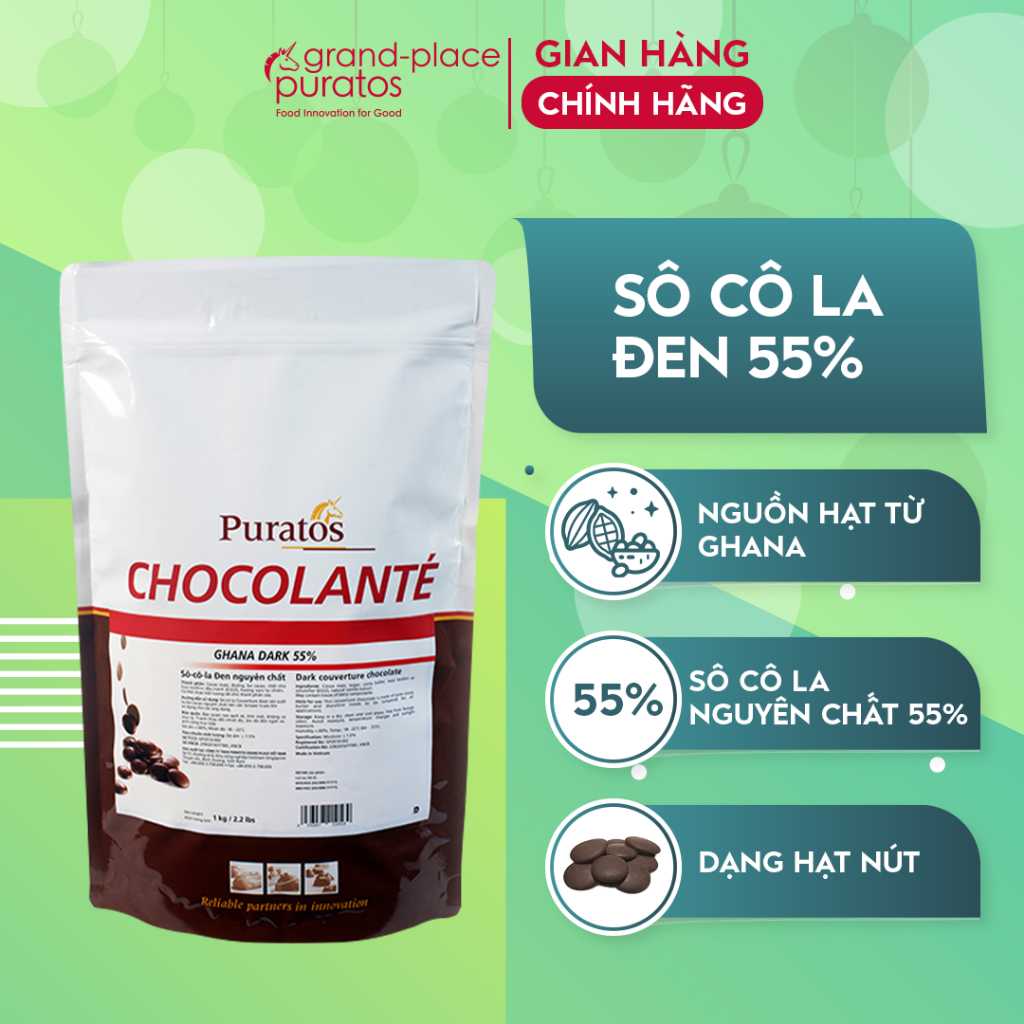 Socola Nguyên Chất Đen 55% Puratos Grand-Place VN-1kg