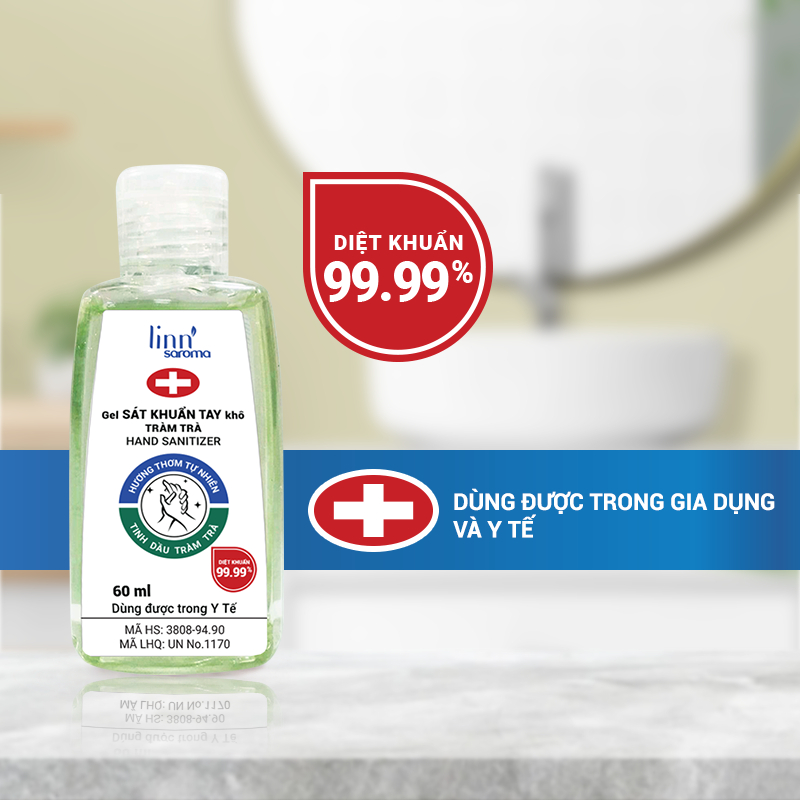 Dung dịch sát khuẩn tay khô linn'saroma - Tràm Trà - 60ml