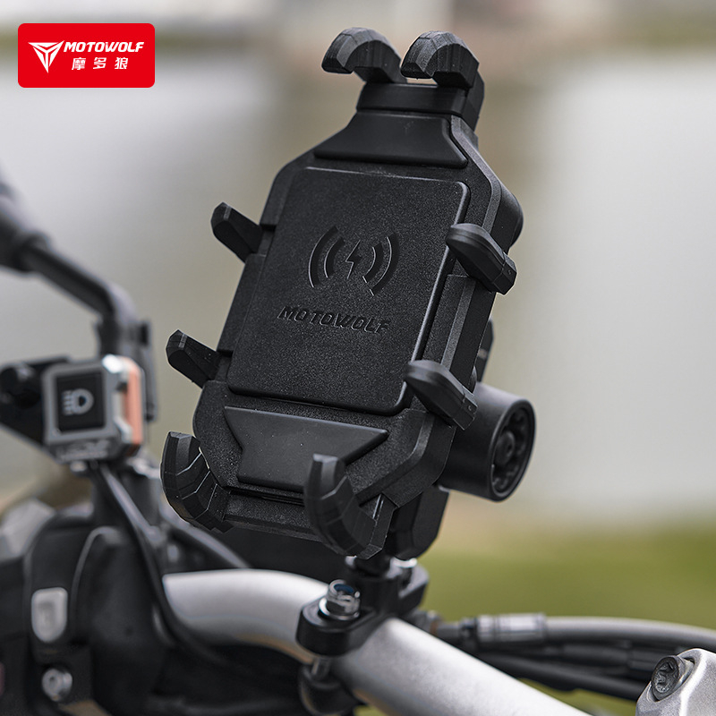 Giá Đỡ Điện Thoại Chống Rung Xe Xáy-  Moto Gắn Ghi Đông- Chân Gương-  MOTOWOLF Chính Hãng-vinpihome