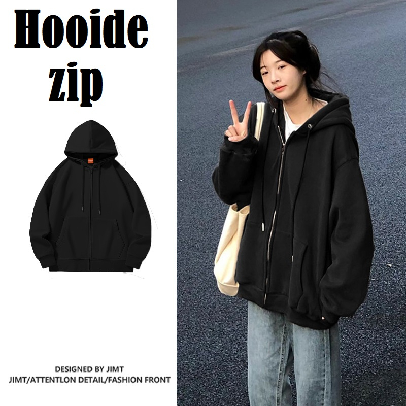 Áo khoác hoodie nữ form rộng vải bông 2 lớp đẹp
