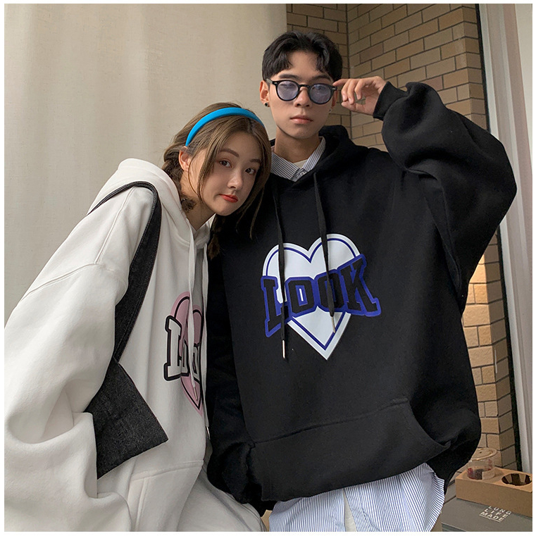 Áo khoác hoodie đôi form rộng chất lỉ bông 2 lớp phù hợp cho cả nam và nữ | BigBuy360 - bigbuy360.vn