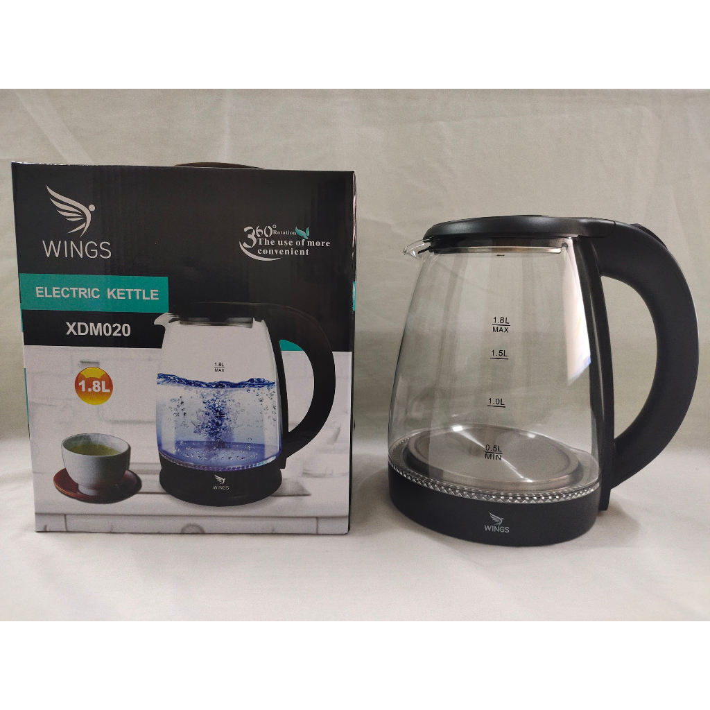 Ấm siêu tốc WINGS 1.8L bình siêu tốc, ấm đun nước siêu nhanh siêu an toàn chính hãng có đèn LED xanh - bảo hành 24 tháng | BigBuy360 - bigbuy360.vn