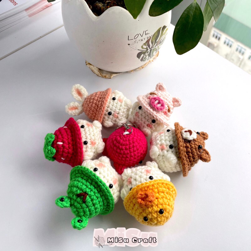 🍄 Móc khoá bé nấm đội mũ siêu cute - Móc khoá bé nấm chonky handmade ko ơi