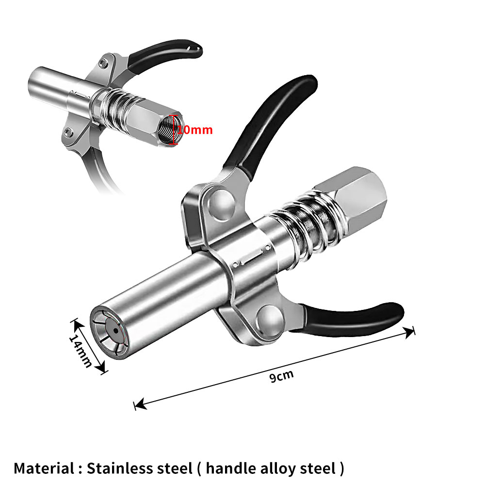 1 Đầu Bơm Mỡ Bôi Trơn Áp Suất Cao Bằng Thép Không Gỉ / Đầu Kẹp Mini Cho Sửa Chữa Xe Hơi