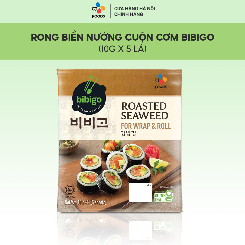 Rong biển nướng cuộn cơm Hàn Quốc Bibigo 10g