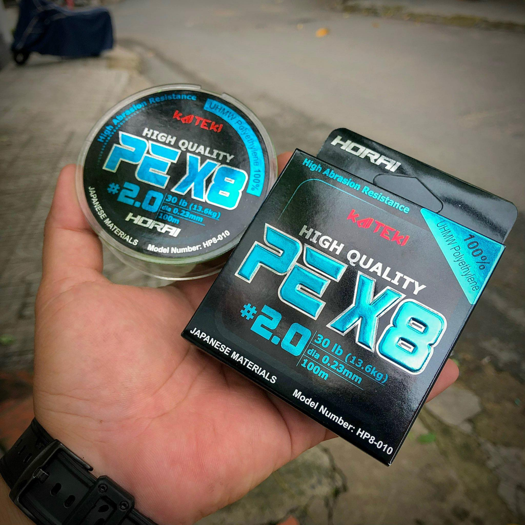Dây câu lure Pe HoRai , Dây pe x8 cuộn 100m siêu trâu, câu cá lóc ,cá chẽm HKN Fishing