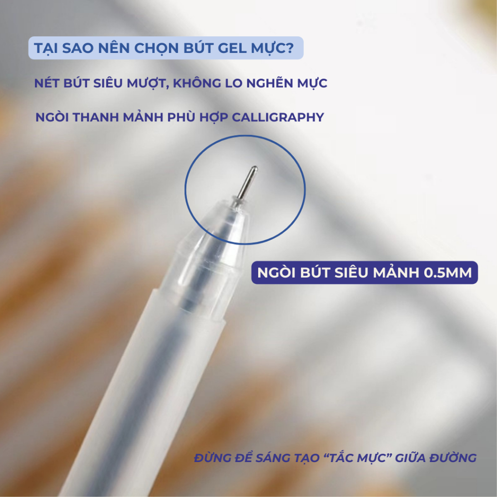 Bút bi nước văn phòng STAPLER mực gel 0.5mm mực đen đầu mịn nét chữ đẹp giá rẻ, bút viết calligraphy