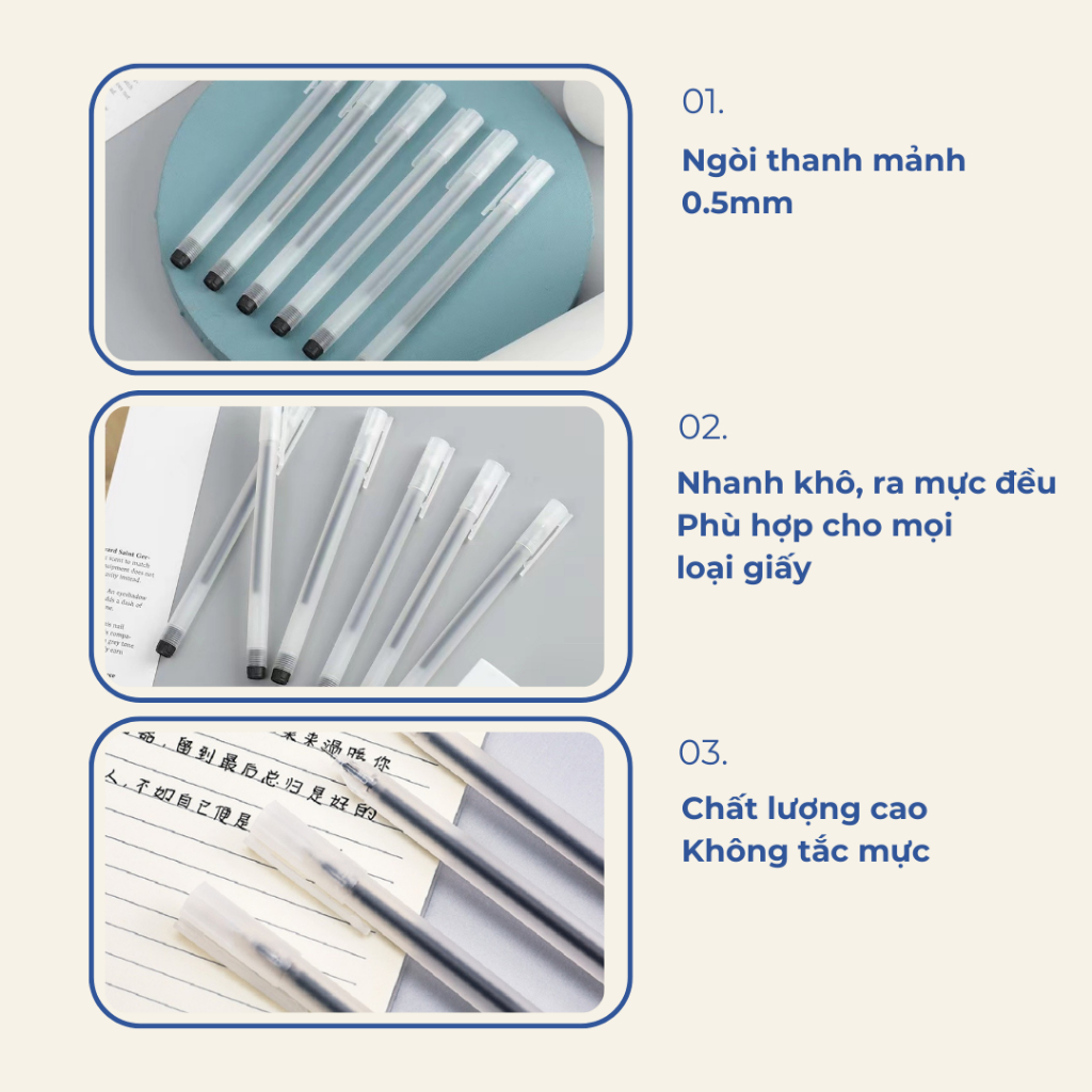 Bút bi nước văn phòng STAPLER mực gel 0.5mm mực đen đầu mịn nét chữ đẹp giá rẻ, bút viết calligraphy