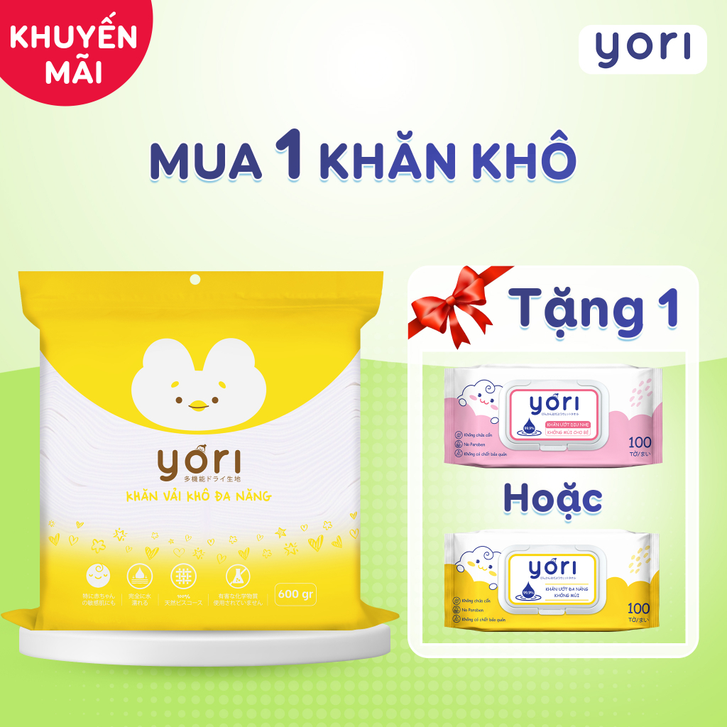 Khăn vải khô kháng khuẩn YORI 600gr (15x20cm)