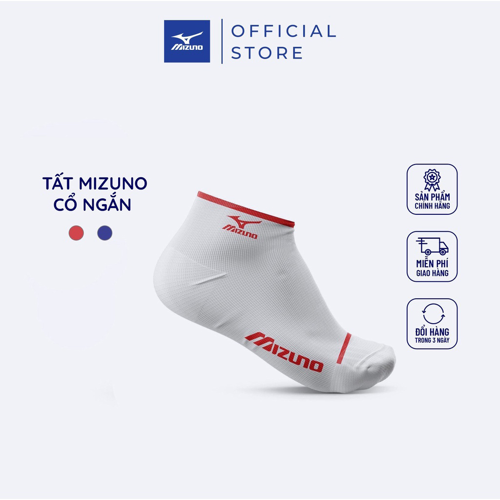 Tất thể thao cổ ngắn Mizuno chính hãng nam nữ, dày dặn, co giãn tốt, êm ái, độ bền cao